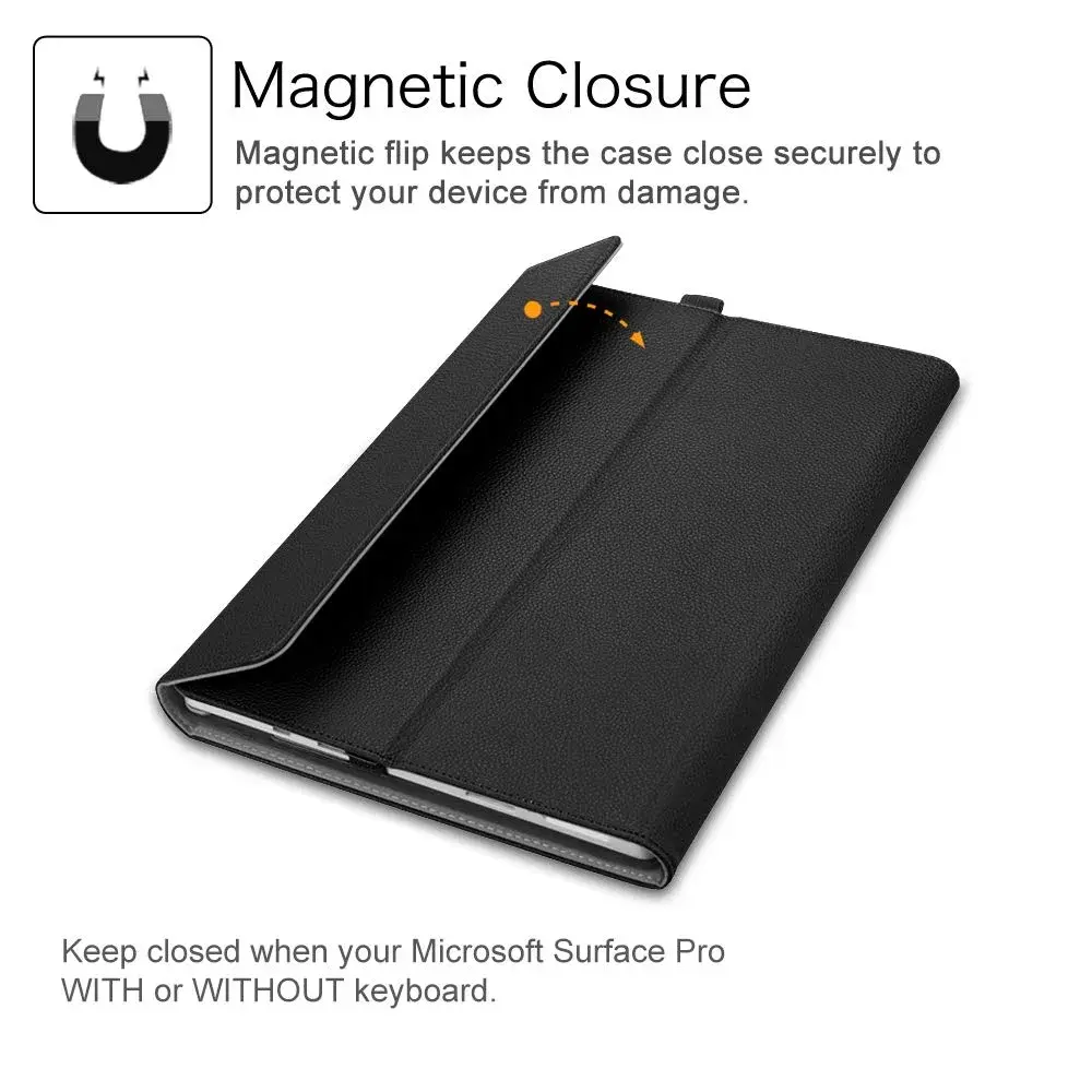 Fintie Case for 12.3 Inch Microsoft Surface Pro 7+/7/6/5/4/3 Tablet | Black, Synthetic Leather, Built-in Kickstand - view 8