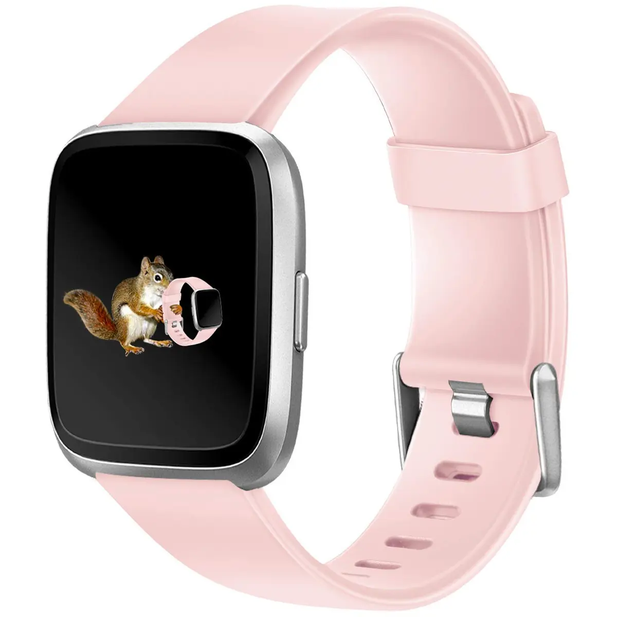 Wepro Sport Bands Compatible with Fitbit Versa 2, Versa Lite, Versa (Small, Pink Sand) | Soft Silicone Replacement Strap - view 9