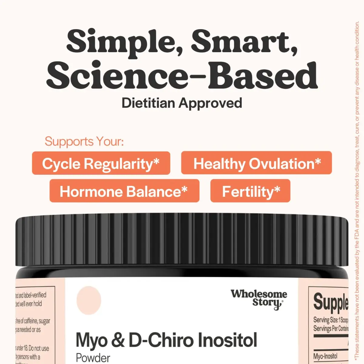 Wholesome Story Myo-Inositol & D-Chiro Inositol Powder 2.33 oz (66g) | Supports Hormonal Balance & Ovarian Function - view 3
