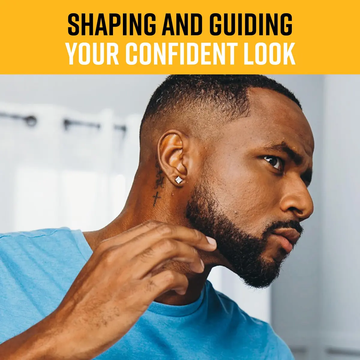 The Cut Buddy PLUS Beard Shaping Tool Clear Template with Built-in Comb and Bonus Pencil | Designed for Larger Heads - view 2