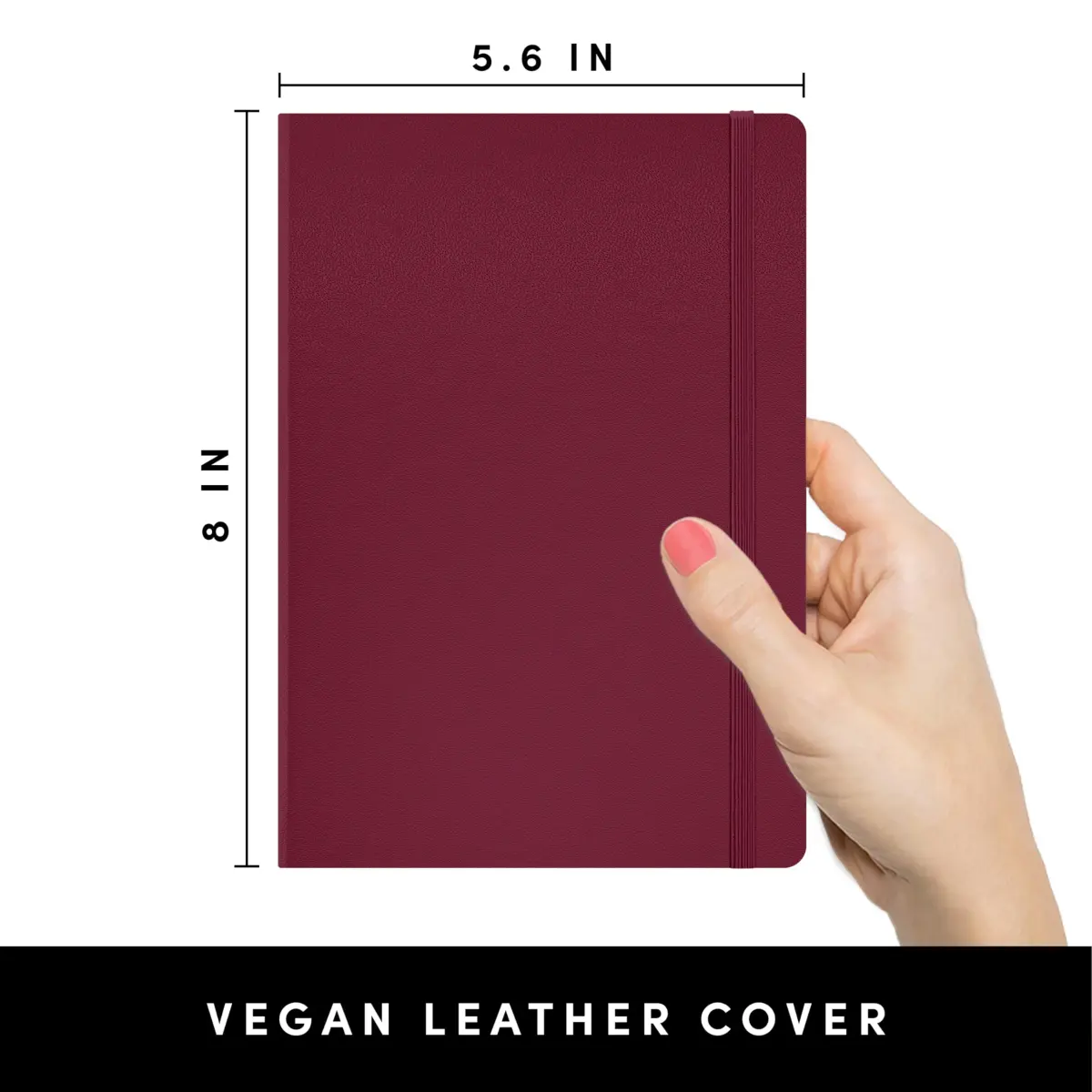 PAPERAGE Blank Journal Notebook Medium 5.6 x 8 in | Acid-Free Paper, 160 Pages, Burgundy - main product image