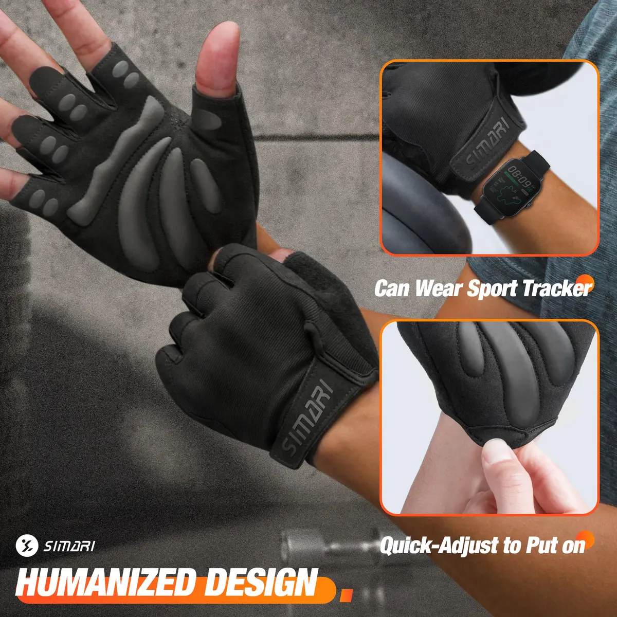 SIMARI Breathable Workout Gloves for Men and Women | Padded Weight Lifting Gloves with Great Grip, Full Palm Protection - view 2