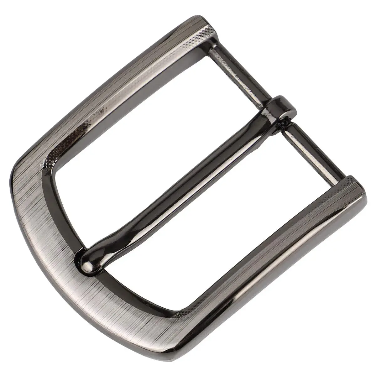 McFanBe Single Prong Square Belt Buckle Replacement 1.5 Inches (38 mm) | Polished Grey Metal - main product image