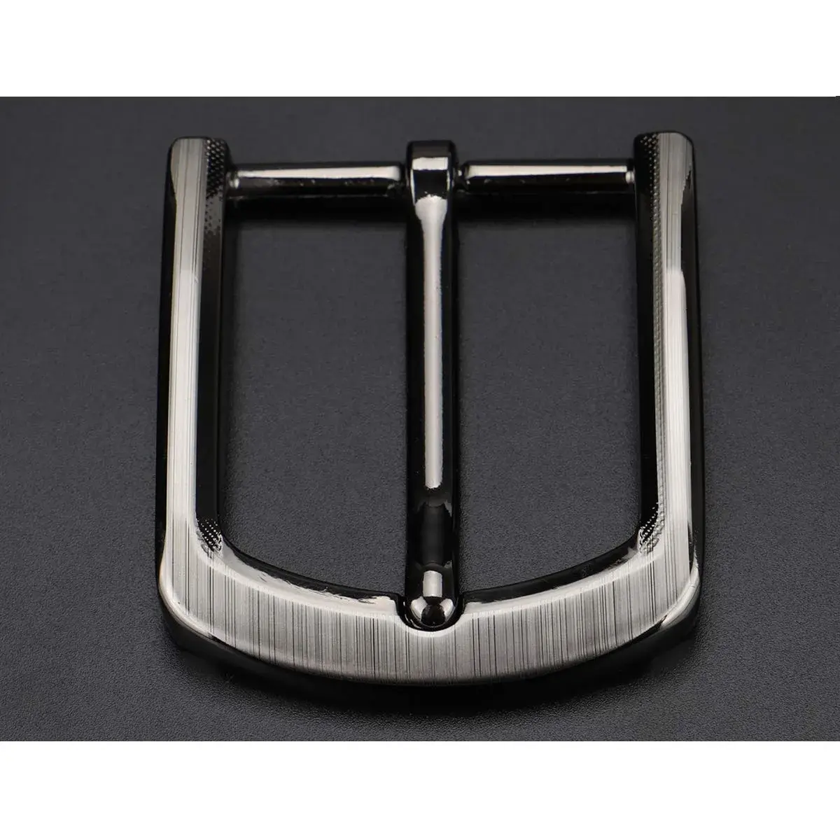 McFanBe Single Prong Square Belt Buckle Replacement 1.5 Inches (38 mm) | Polished Grey Metal - view 5