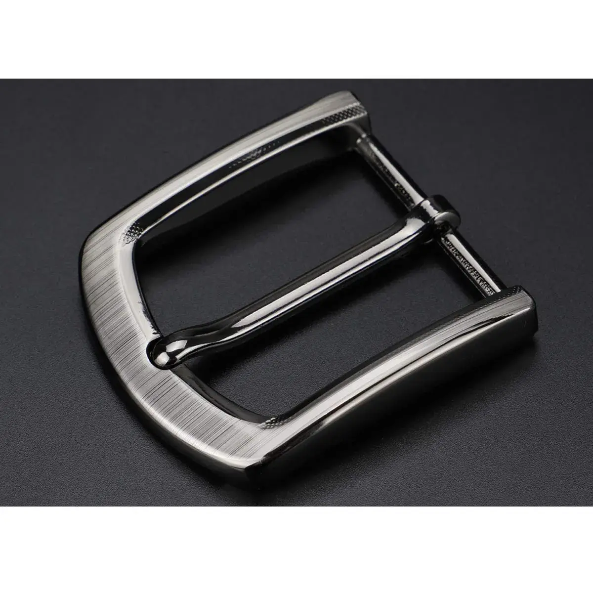McFanBe Single Prong Square Belt Buckle Replacement 1.5 Inches (38 mm) | Polished Grey Metal - view 6