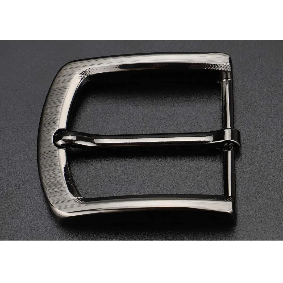 McFanBe Single Prong Square Belt Buckle Replacement 1.5 Inches (38 mm) | Polished Grey Metal - view 7