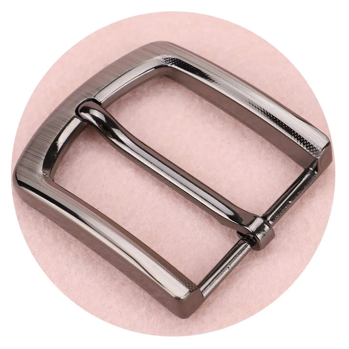 McFanBe Single Prong Square Belt Buckle Replacement 1.5 Inches (38 mm) | Polished Grey Metal - view 2