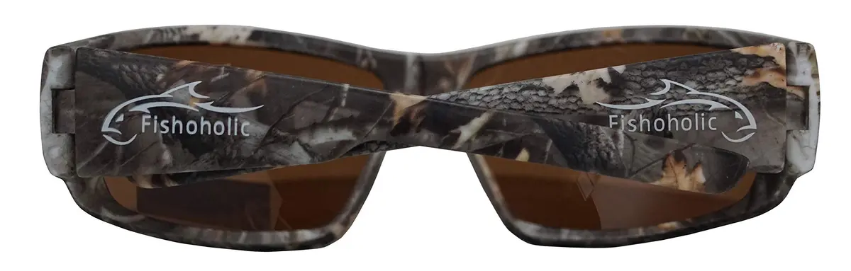 Fishoholic Polarized Fishing Sunglasses Camo Frame Amber Lens 59mm (2.375" Lens Width) | UV400 Protection - view 4