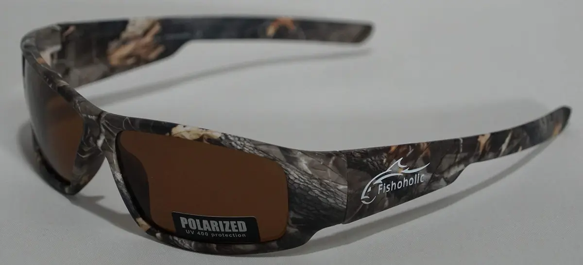 Fishoholic Polarized Fishing Sunglasses Camo Frame Amber Lens 59mm (2.375" Lens Width) | UV400 Protection - view 5
