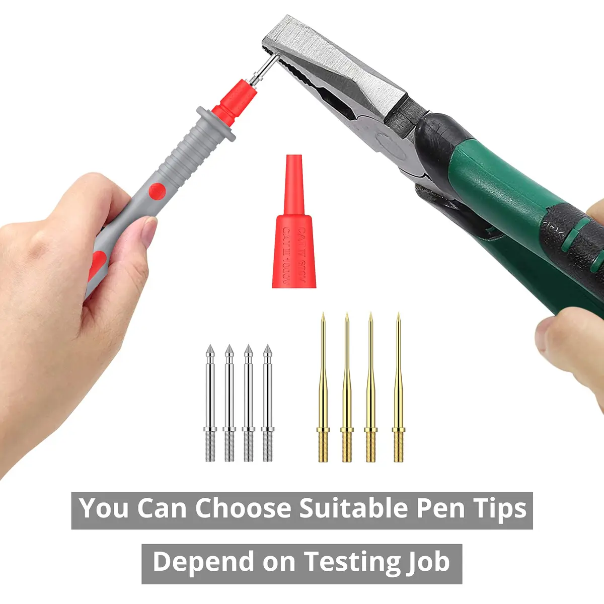 Proster Multi Test Leads Kit - Electrical Multimeter Test Lead Probes | CAT III 1000V, 20A, 3ft Silicon Leads - view 4