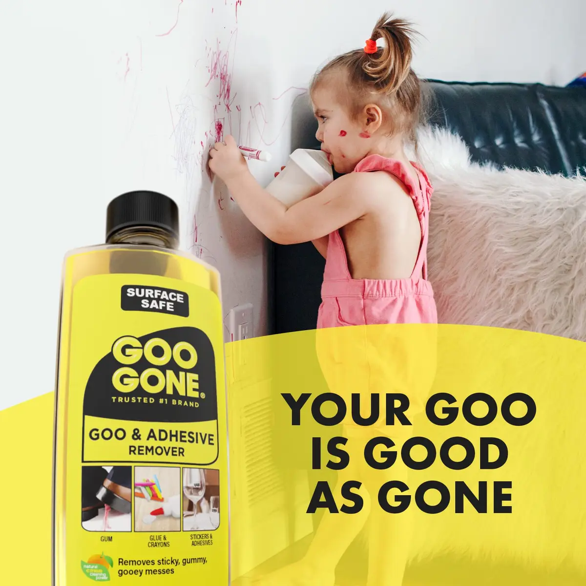 Goo Gone Original Liquid Adhesive Remover 8 Oz | Citrus Power Surface Safe Cleaner - view 6