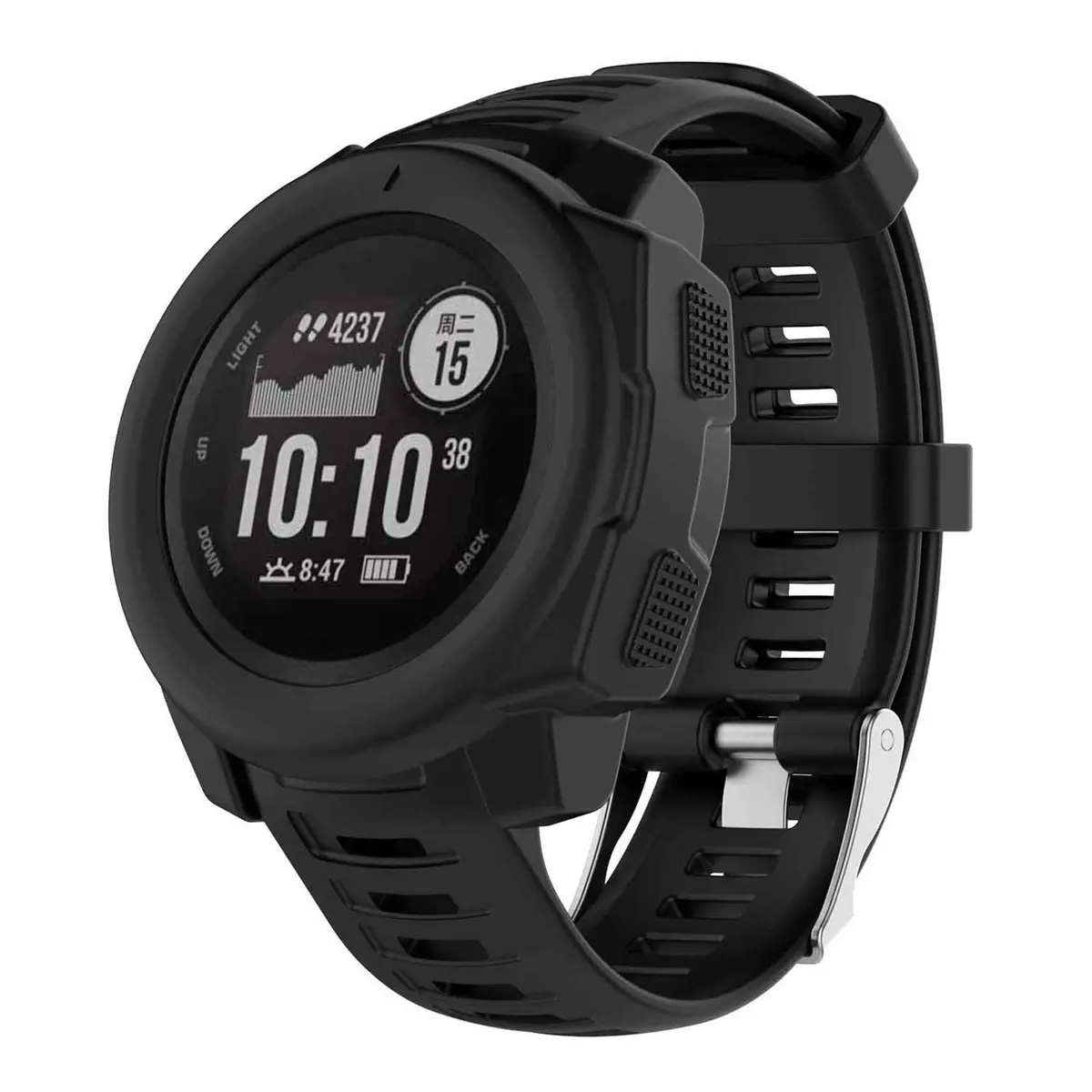 LICHIFIT Silicone Case for Garmin Instinct Smart Watch | Sport Theme, Solid Pattern - view 2