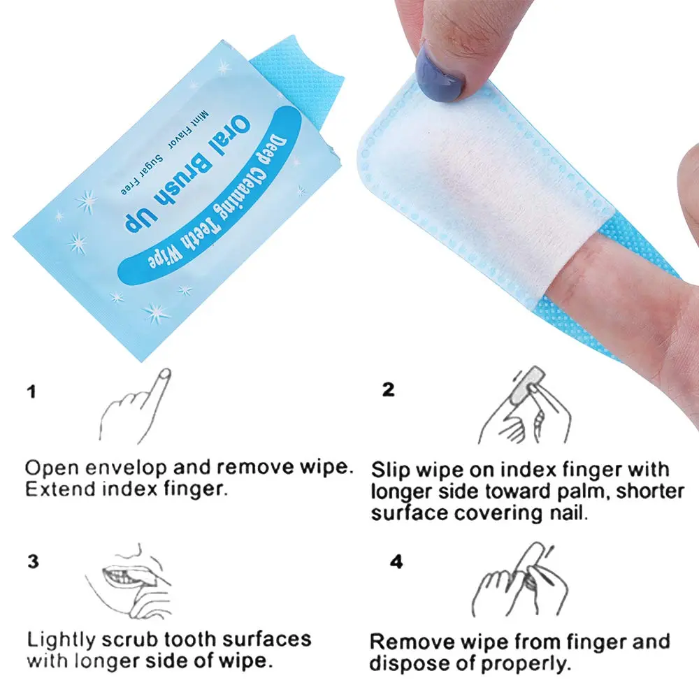 songfir Mint-Flavored Oral Finger Wipes 50 Pcs | Teeth Whitening Tool - view 2