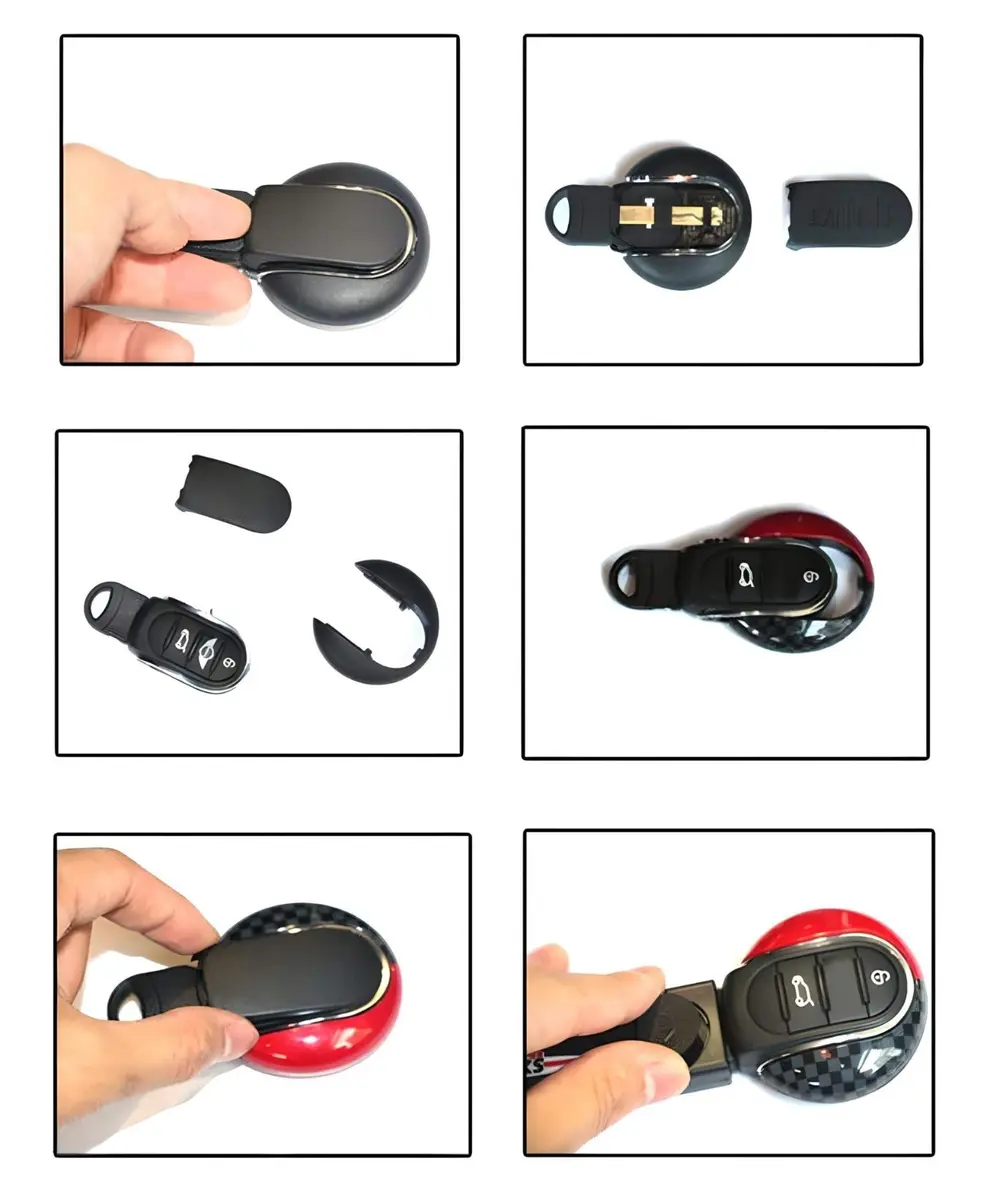 iJDMTOY JCW Style Red Key Cap Shell for MINI Cooper F55/F56/F57/F54/F60 Smart Key Fob | Direct Fit ABS Plastic - view 6
