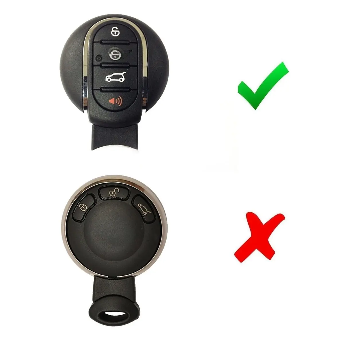 iJDMTOY JCW Style Red Key Cap Shell for MINI Cooper F55/F56/F57/F54/F60 Smart Key Fob | Direct Fit ABS Plastic - view 2