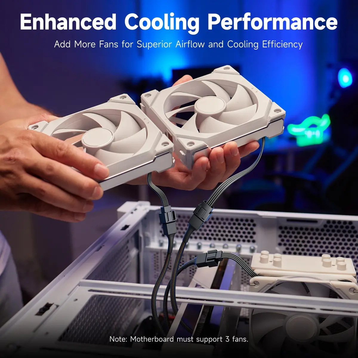 Cable Matters 2-Pack 3 Way 4-Pin PWM Fan Splitter Cable 12 inches | Expand PC Cooling - view 3