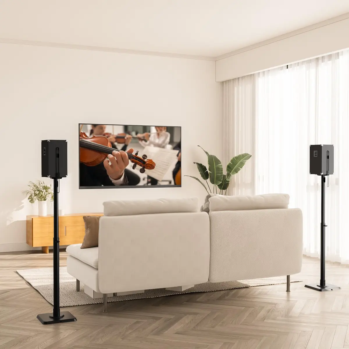 Mounting Dream Height Adjustable Speaker Stands for Bookshelf Speakers | 102cm (40") Max Height, 5kg (11lb) Capacity, Set of 2 - view 7