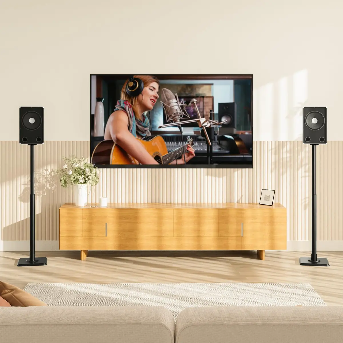 Mounting Dream Height Adjustable Speaker Stands for Bookshelf Speakers | 102cm (40") Max Height, 5kg (11lb) Capacity, Set of 2 - view 8