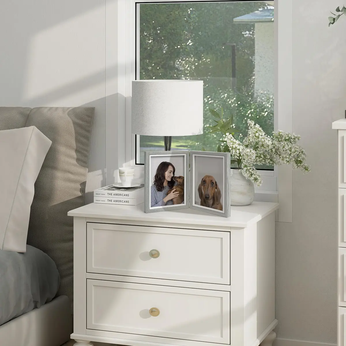 Afuly 5x7 Double Picture Frame Grey | Elegant Wall & Tabletop Decor (70-120c) - view 7