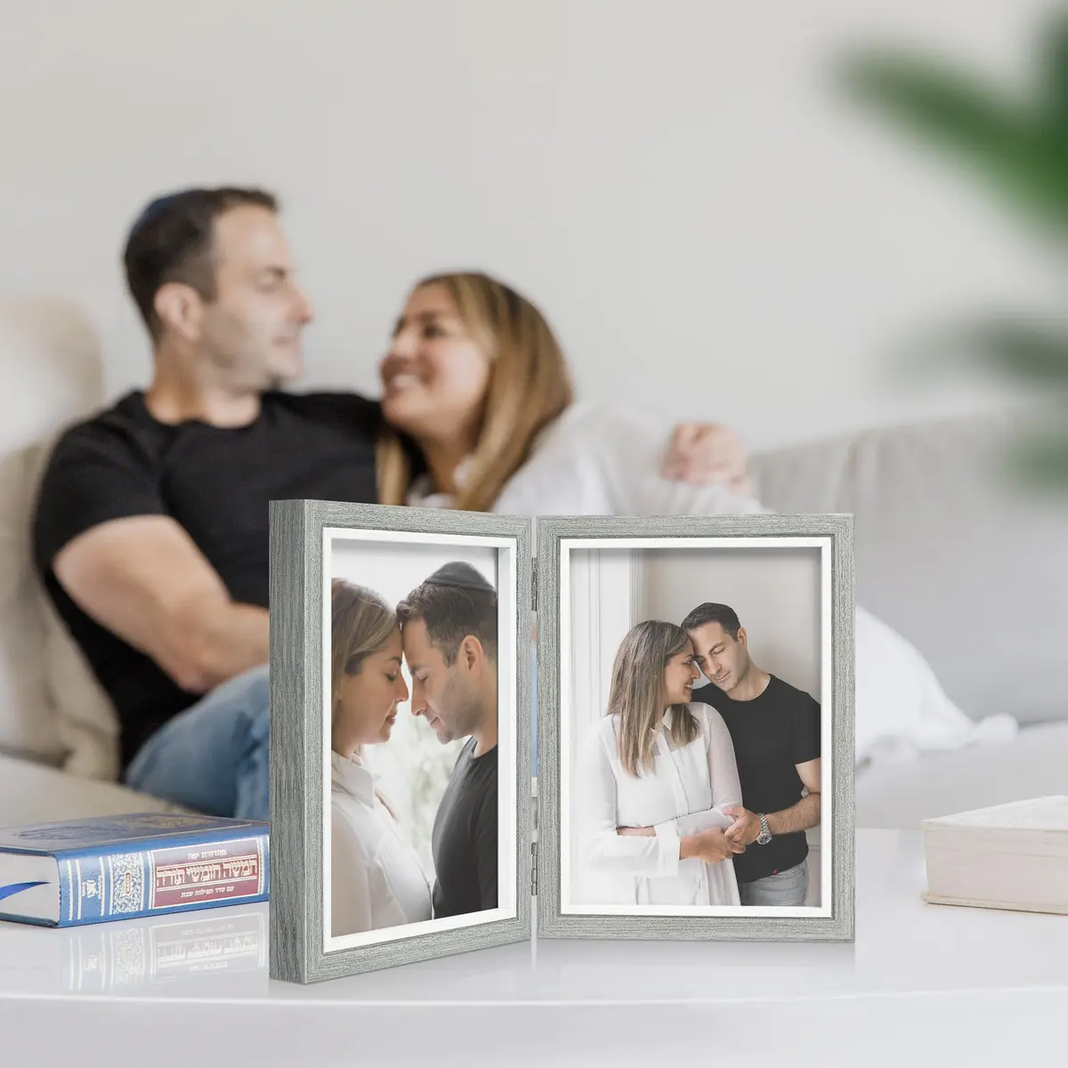 Afuly 5x7 Double Picture Frame Grey | Elegant Wall & Tabletop Decor (70-120c) - view 2