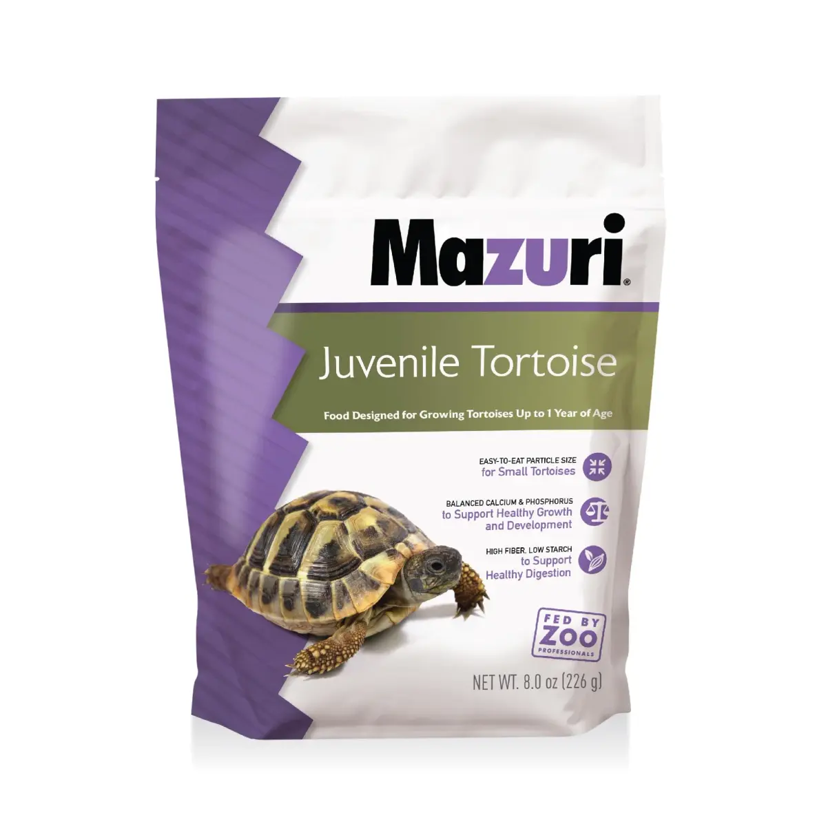 Mazuri Juvenile Tortoise Food 227 g (8 oz) | High Fiber, Low Starch Formula for Baby Tortoises - main product image