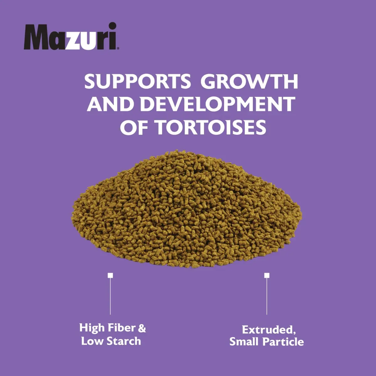 Mazuri Juvenile Tortoise Food 227 g (8 oz) | High Fiber, Low Starch Formula for Baby Tortoises - view 6