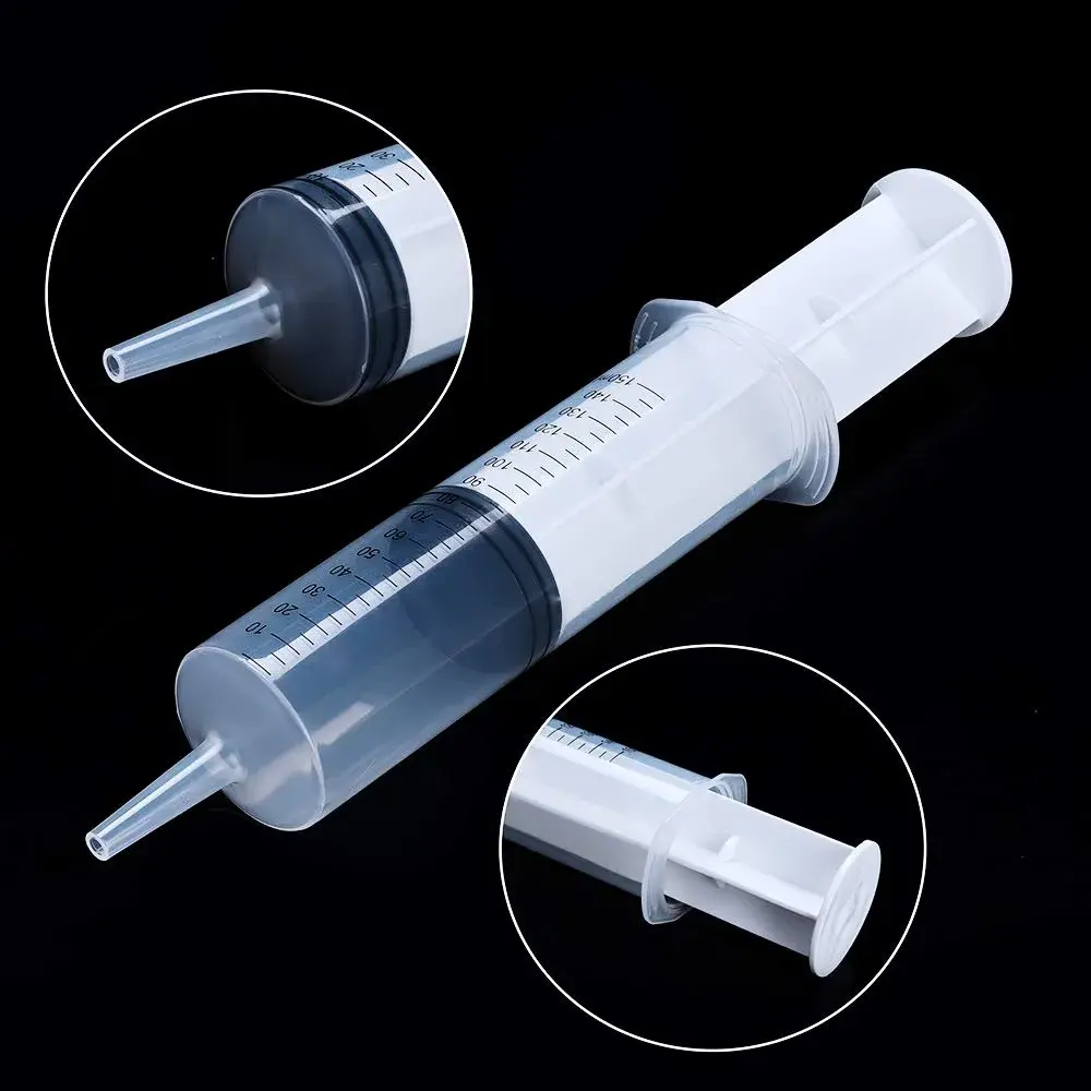 A AKRAF 150ml Syringe with 27.6 Inch Tube and Blunt Needle 14G 1.5” | Large Plastic Syringe for Scientific Labs, Nutrient Measuring, Watering, Refilling - view 2