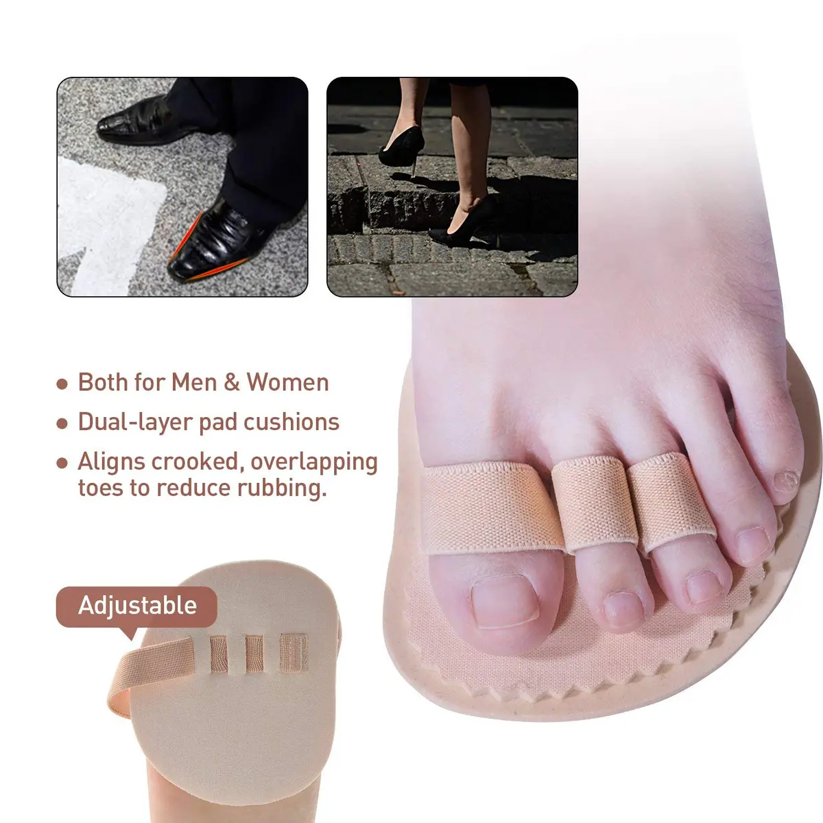 Price Xes Adjustable Loops Toe Splint & Straightener for Crooked Toes | 3.54in (9cm) Circumference - view 6