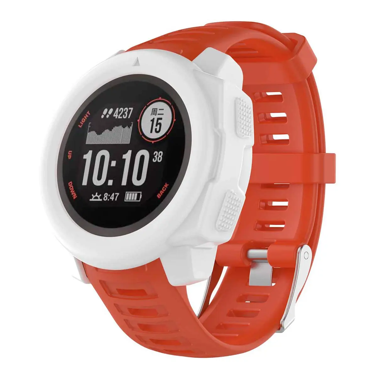 LICHIFIT Soft Silicone Protector Case for Garmin Instinct Smart Watch | Sport Theme, Solid Pattern - view 2