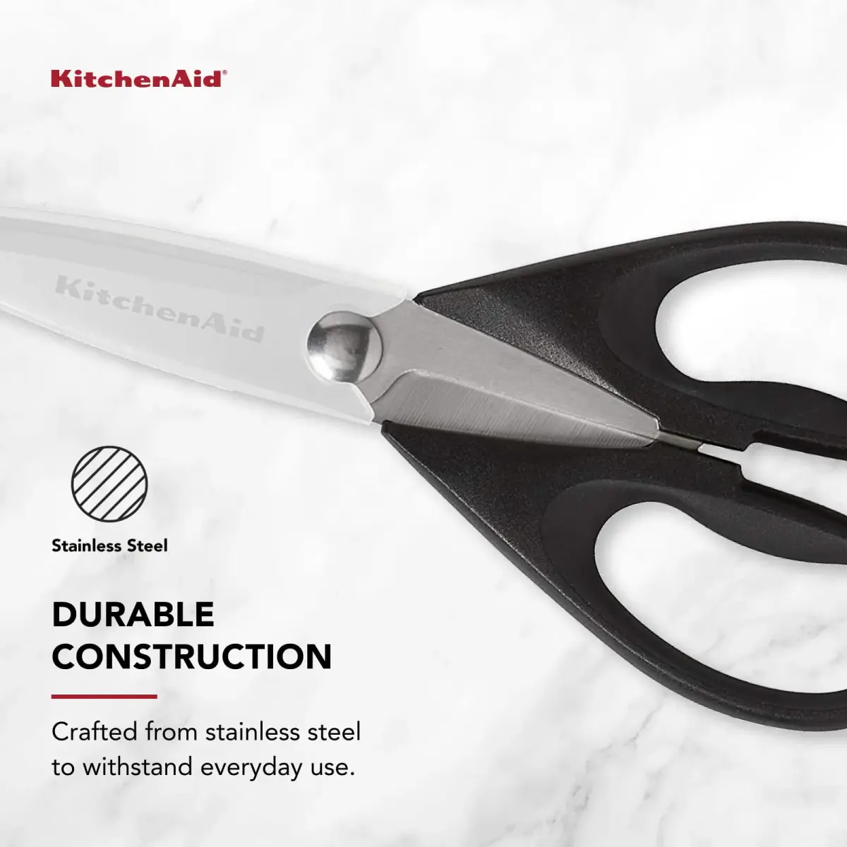KitchenAid Black Multipurpose Kitchen Shears with Nutcracker & Bottle Opener, 1 Pack - view 3