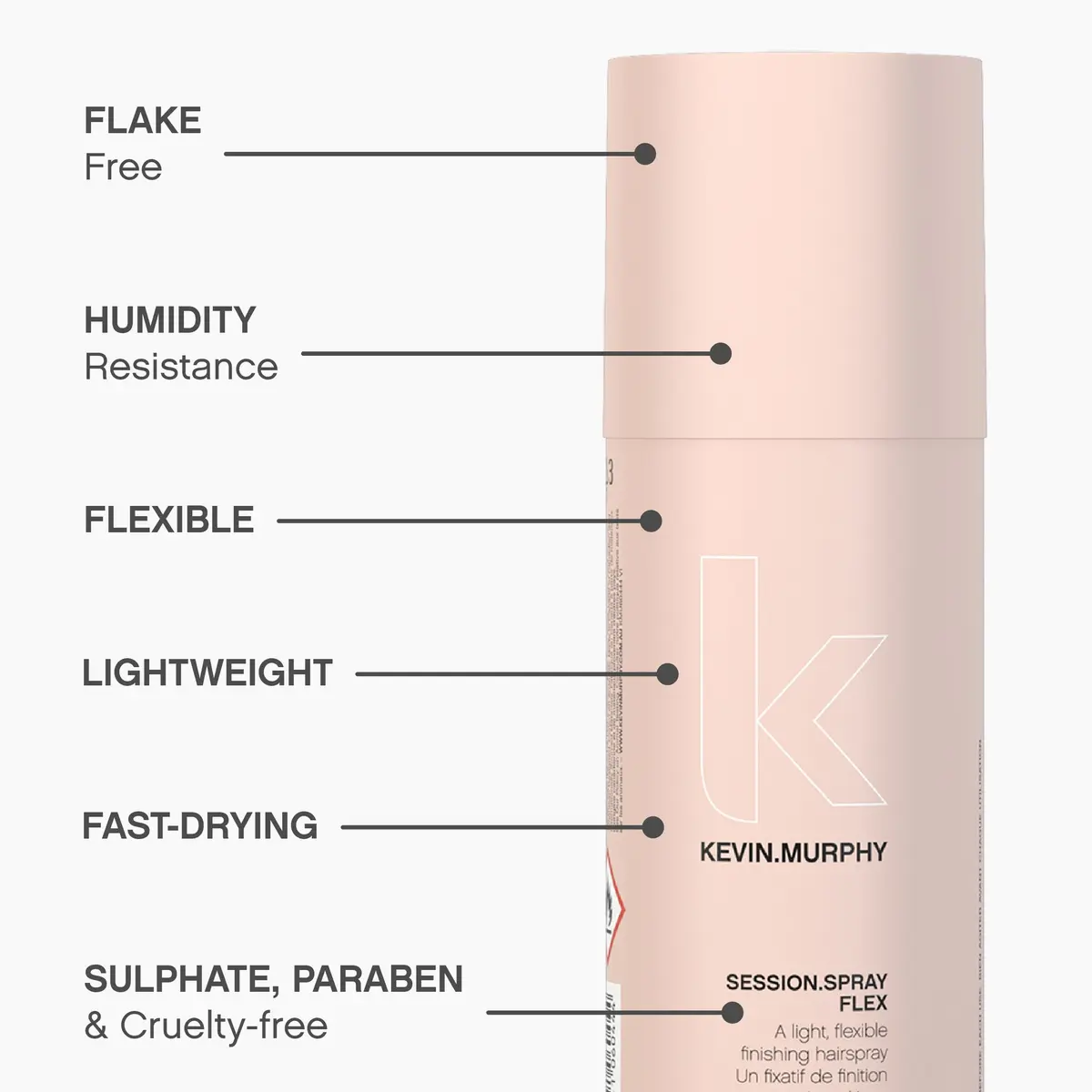 KEVIN.MURPHY SESSION.SPRAY FLEX Flexible Finishing Spray 337ml (11.4 fl oz) | Humidity Resistant Hold for All Hair Types - view 4