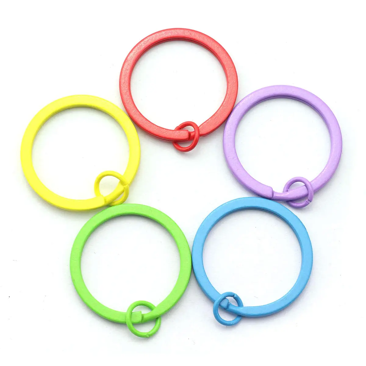 NX Garden 50PCS 30mm Colorful Flat Key Chain Ring Metal Split Keychain for Car & Home Keys Organization - main product image