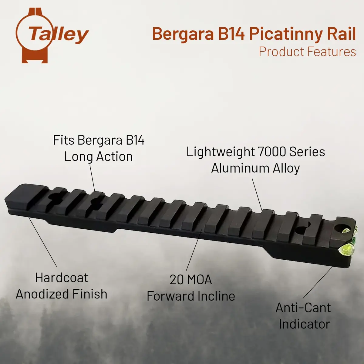 Talley PIC ANTICNT REM 700 LA 20 MOA | Precision Scope Mount with Anti-Cant Bubble Level - view 6