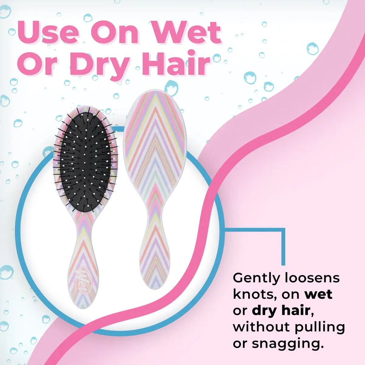 Wet Brush Kids Detangler Hair Brush - Chevron - Midi Detangling Brush with Ultra-Soft IntelliFlex Bristles for All Hair Types - view 4