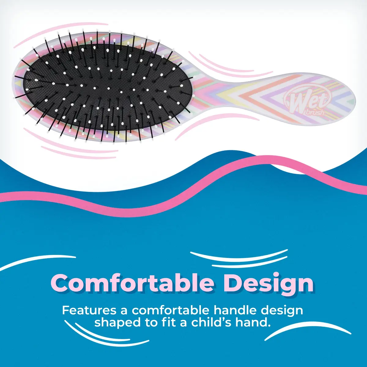 Wet Brush Kids Detangler Hair Brush - Chevron - Midi Detangling Brush with Ultra-Soft IntelliFlex Bristles for All Hair Types - view 6