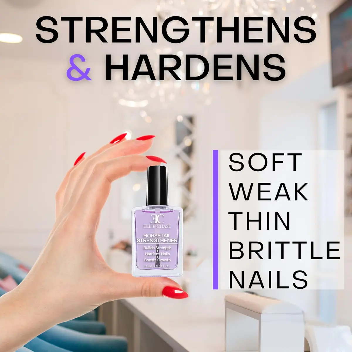 Ellie Chase Horsetail Nail Strengthener 0.5 OZ | Promotes Growth & Hardens Nails - view 5