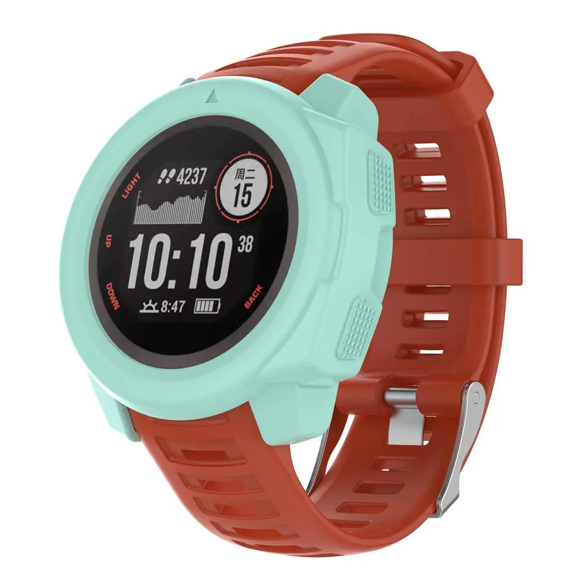 LICHIFIT Soft Silicone Protector Case for Garmin Instinct Smart Watch | Teal - view 2