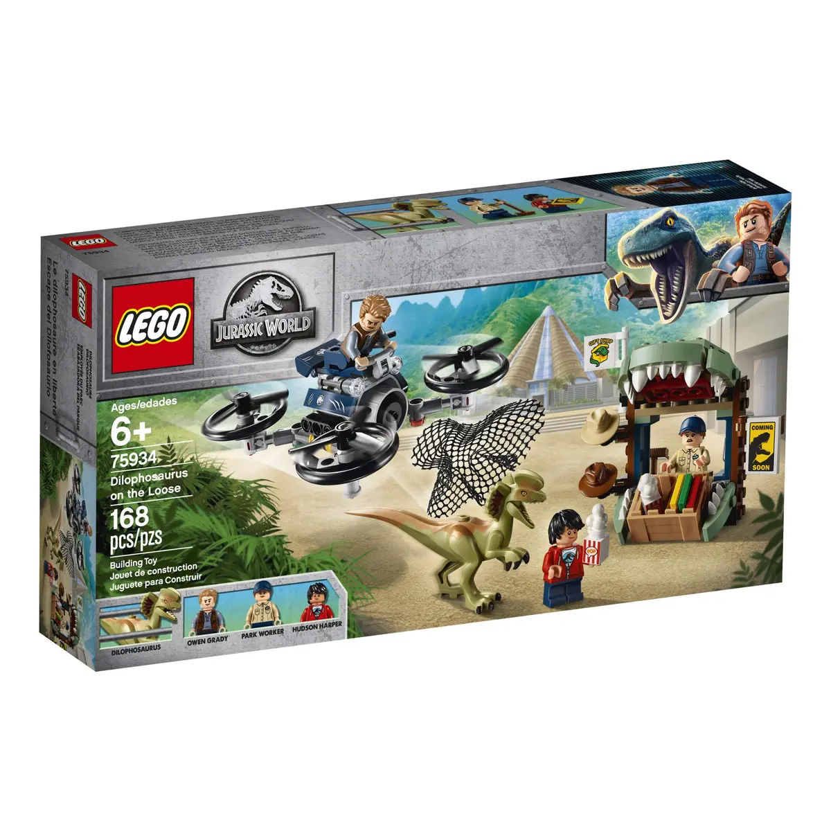 LEGO Jurassic World Dilophosaurus on The Loose 75934 Building Kit (168 Pieces) | Dinosaur Adventure for Kids 6+ - view 4