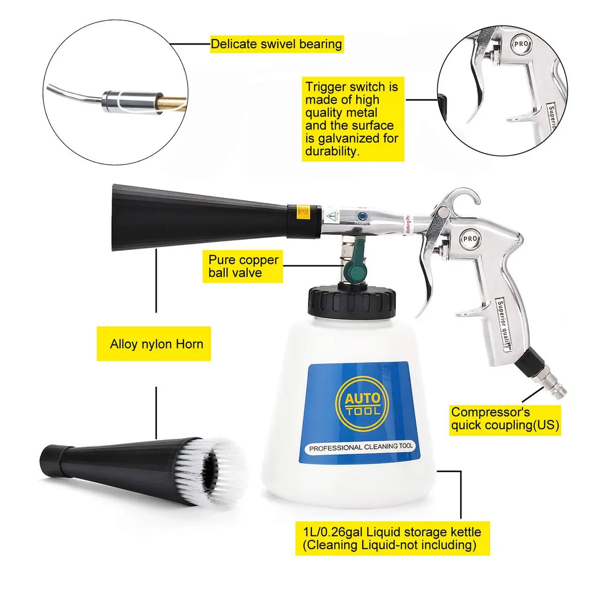 CPROSP High Pressure Turbo Car Cleaning Gun | Tornado Car Wash Applicator for Exterior & Interior - view 2