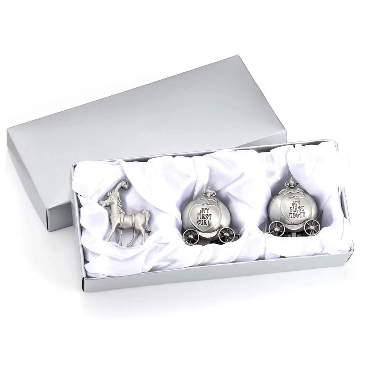 Mogoko Silver Storage Box for Baby Teeth & Curl Keepsakes | Child Memory Box, 5.1"L x 1.5"W x 2.1"H - view 6