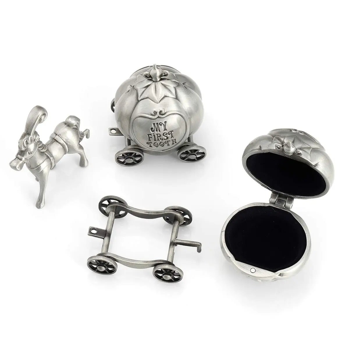 Mogoko Silver Storage Box for Baby Teeth & Curl Keepsakes | Child Memory Box, 5.1"L x 1.5"W x 2.1"H - view 2