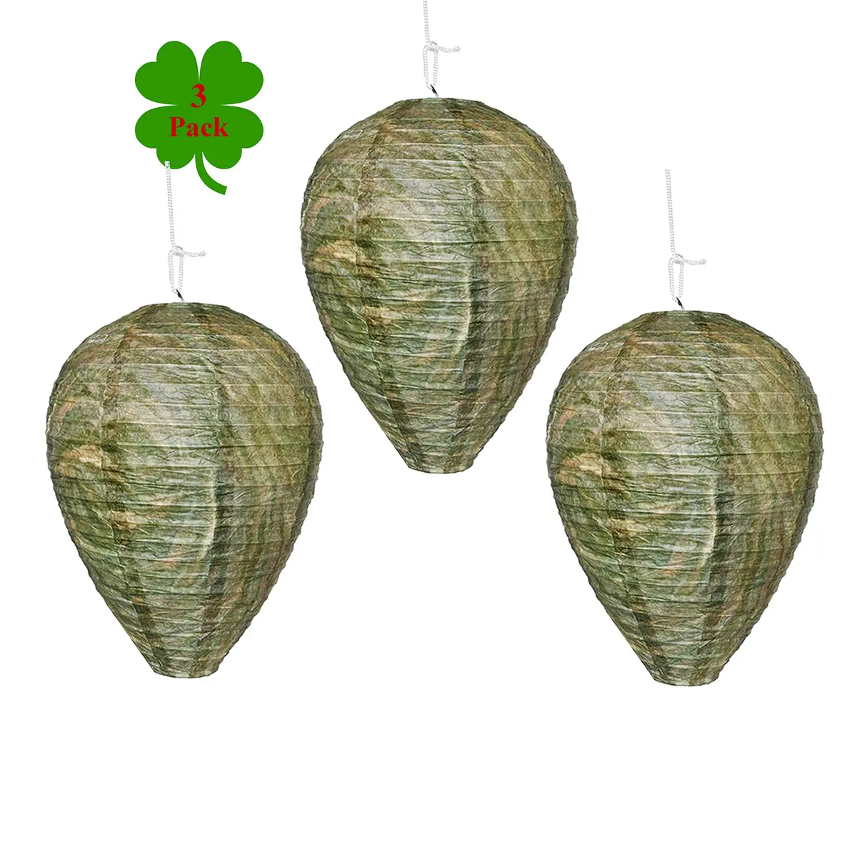 Ven-Trap Wasp Nest Decoy 3 Pack | Safe Fake Wasp Deterrent for Yard & Patio - main product image