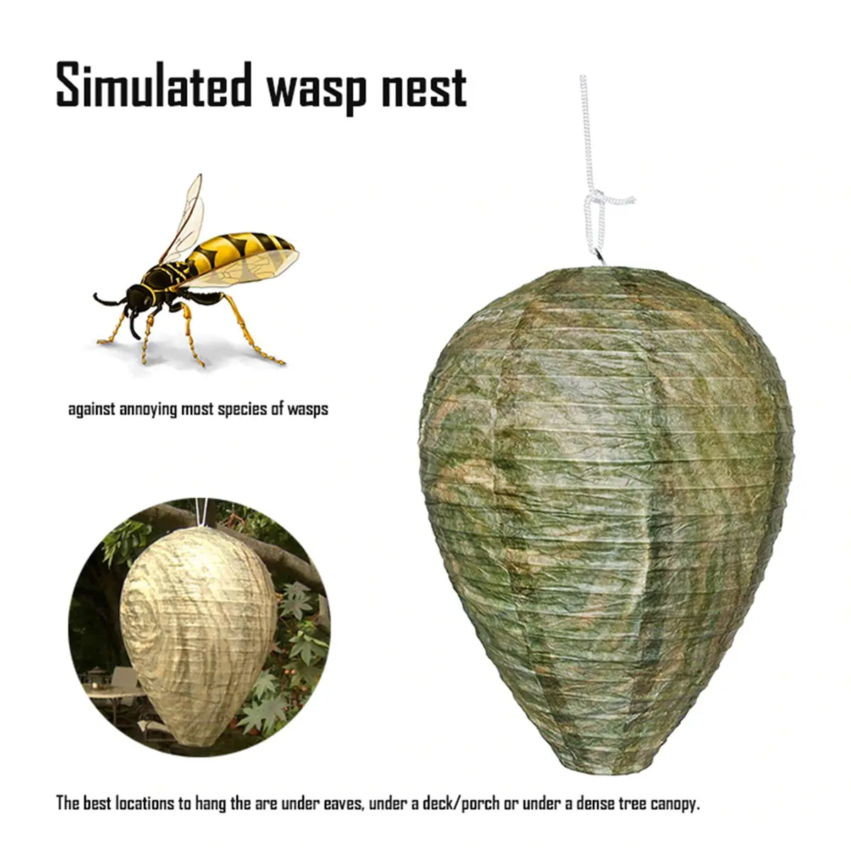 Ven-Trap Wasp Nest Decoy 3 Pack | Safe Fake Wasp Deterrent for Yard & Patio - view 2