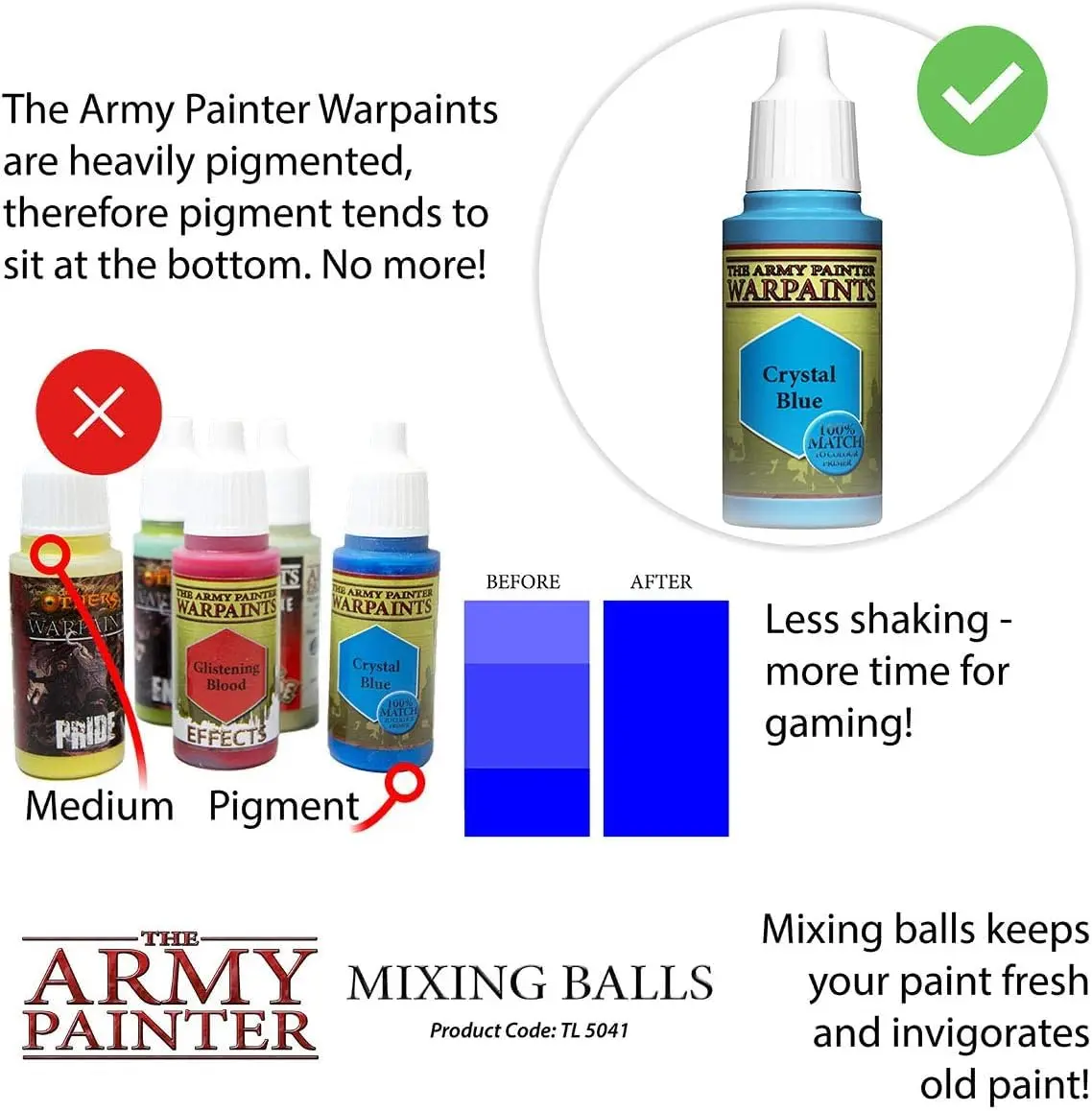 The Army Painter Mixing Balls 5.5 mm (100-Pack) | Stainless Steel Rustproof Agitators for Paint - view 5