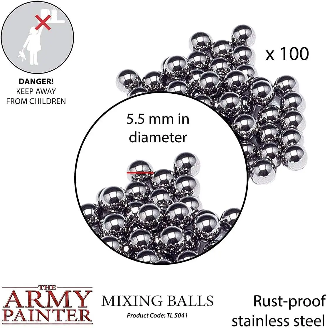 The Army Painter Mixing Balls 5.5 mm (100-Pack) | Stainless Steel Rustproof Agitators for Paint - view 2