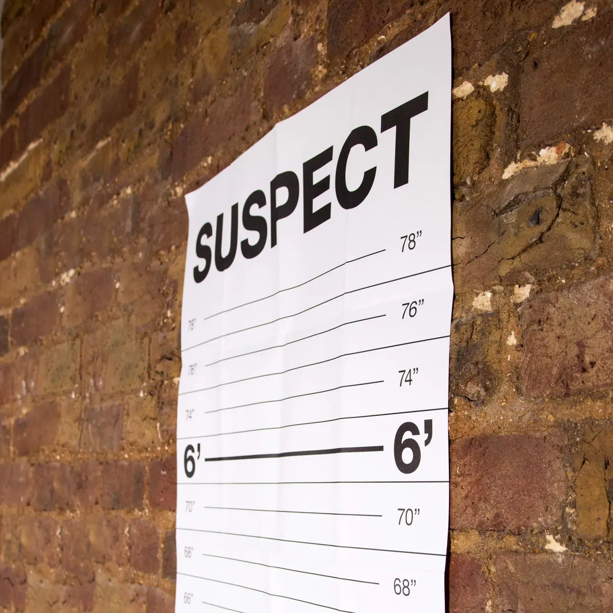 Suck UK Mugshot Height Chart & Party Props Poster with 10 Number Cards | 24 inch (61 cm) Vertical Poster - view 8