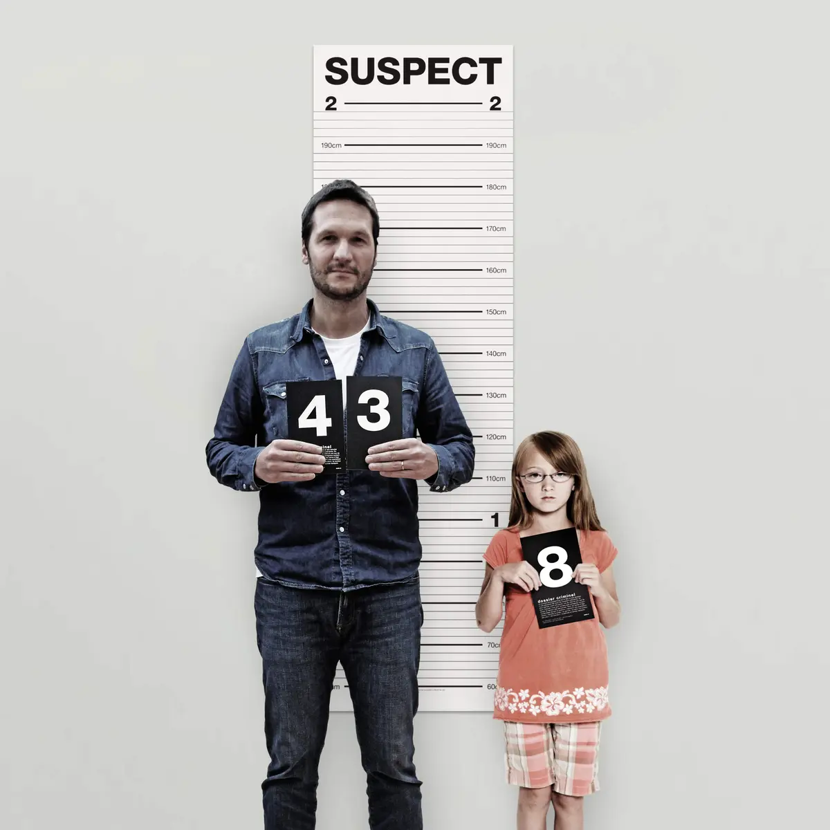 Suck UK Mugshot Height Chart & Party Props Poster with 10 Number Cards | 24 inch (61 cm) Vertical Poster - view 2