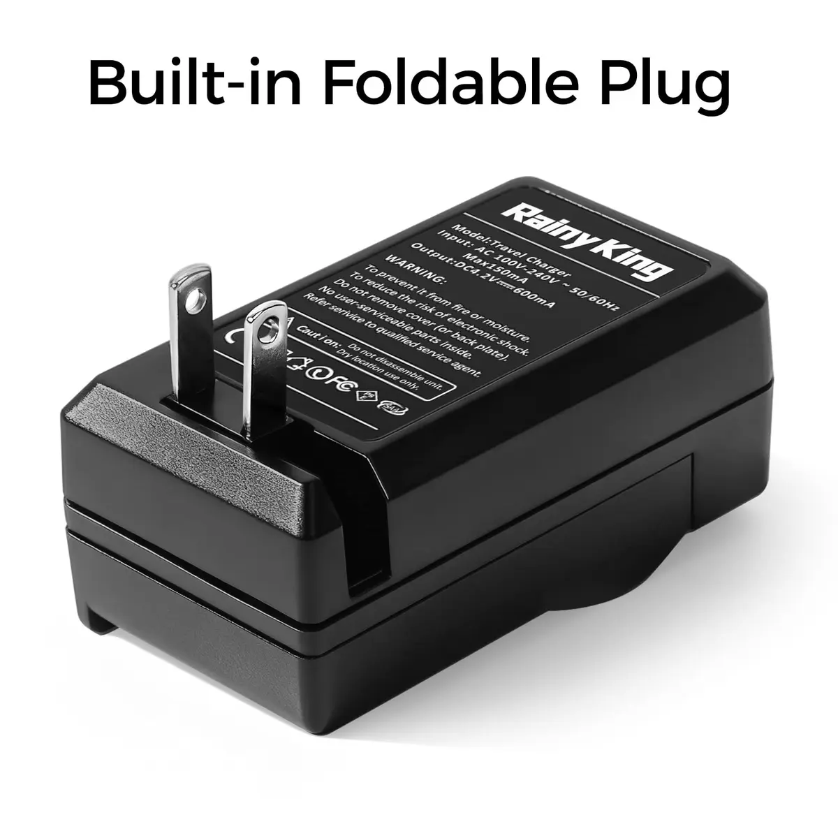 Rainy King NB-11L Battery Charger for Canon PowerShot ELPH 110 HS, 130 HS, 340 HS, 350 HS, A2300, SX400 is, A2400 is, A2500, A3500 is, A4000 is, IXS 240 HS, IXUS 285 HS | Travel Model, LCD Indicator, CE Certified - view 4