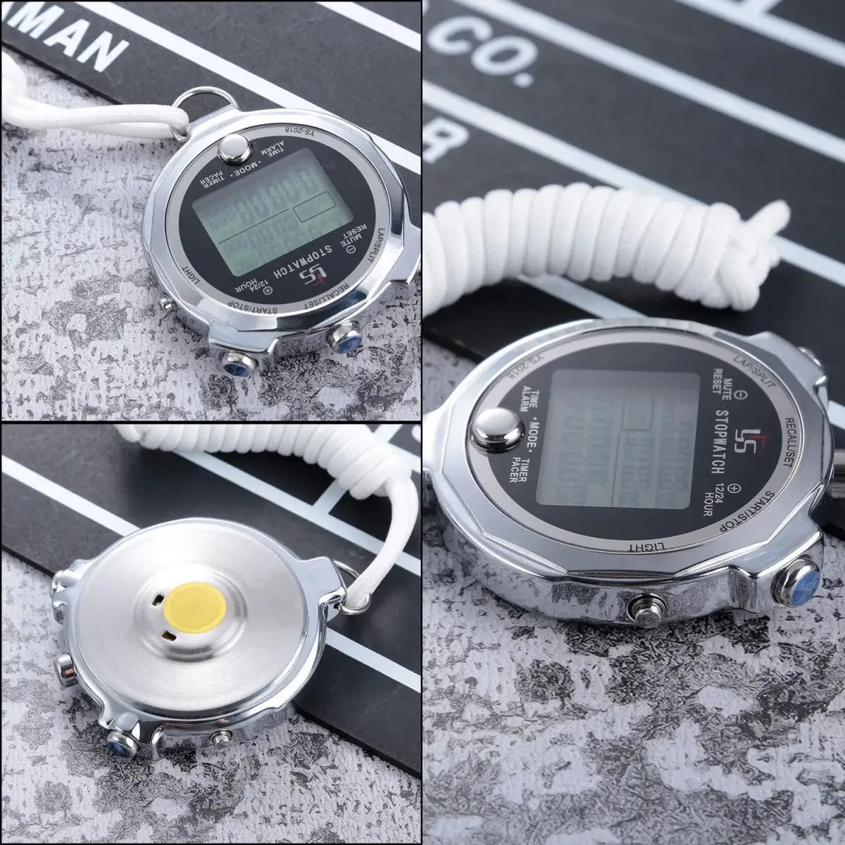 LAOPAO Metal Stopwatch Timer with Backlit & 100 Lap Memory | Large Display Digital Stop Watch for Coaches - view 7