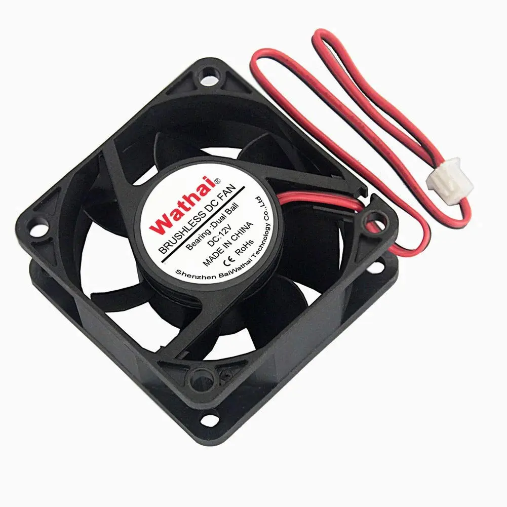 Wathai 60mm x 60mm x 25mm 12V DC Case Fan Brushless Cooling Fan Dual Ball 2P | 4700RPM, 25CFM, 37dBA, 50,000 hrs life - view 4